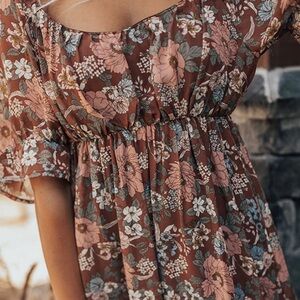 ☀️ ALTAR’D STATE Floral Ruffle Mini Dress